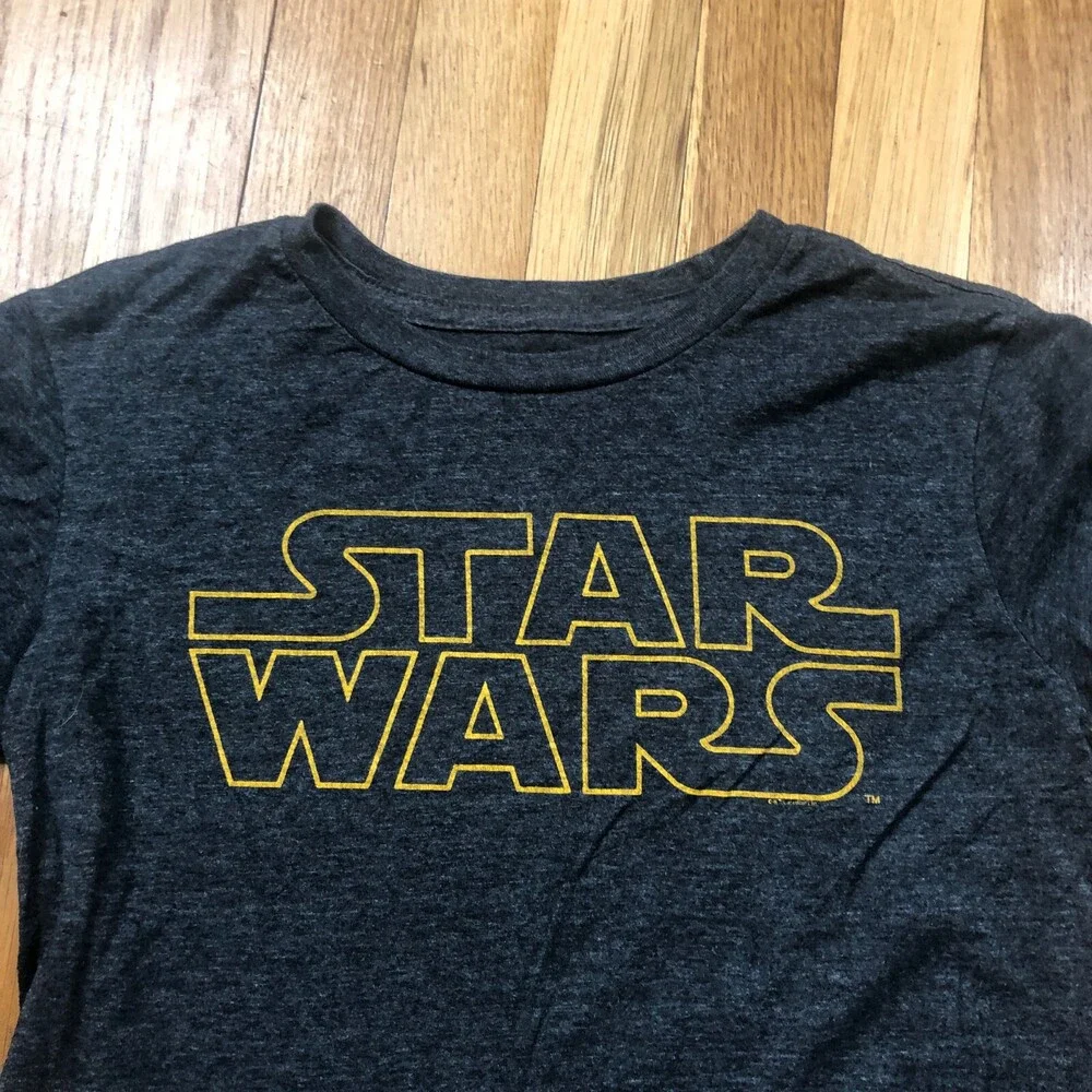 Old Navy Star Wars Shirt Boys Large Short Sleeve Top‎ Gray Cotton